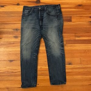 Levi's Dark Denim Blue 501 CT Custom Tapered Jeans Size 38 X 30